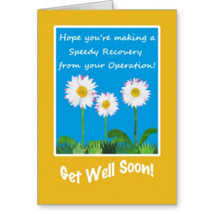 Chic Get Well Card, Operation or Surgery, Daisies
