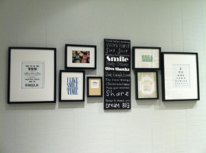 Ortho office - wall of smile quotes