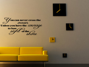 ... NEVER CROSS THE OCEAN Vinyl Wall Quote Decal Inspirational GIFT IDEA