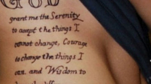 Shoulder Script Tattoos For Girls Bible script on belly tattoo