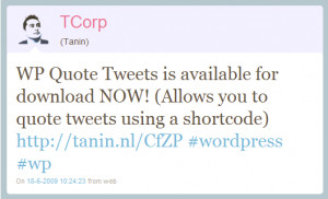 WP Quote Tweets - Displaying a tweet from a Twitter account
