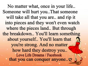 No matter what, once in your life...