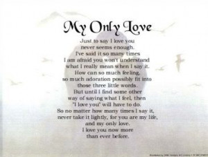 My only love poem