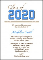 8th Grade Class Graduate Announcement Cards