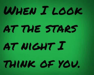 Cute Love Quote-At Night I Think Of You.