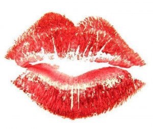 bold, girl, kiss, lipstick, makeup, pretty, print, red