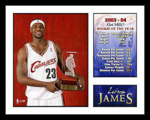 LeBron James Cleveland Cavaliers -Rookie of the Year- Framed Milestone ...