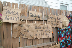 ... also made these great signs with country phrases on them- hilarious