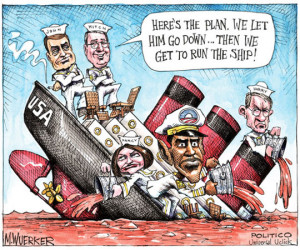 Funny photos funny Obama republicans sinking ship comic
