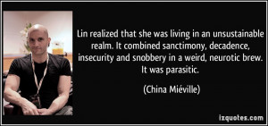 Lin realized that she was living in an unsustainable realm. It ...