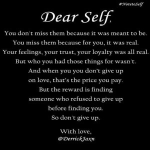 Dear self...