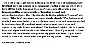 funny adult jokes - Two deaf people get married