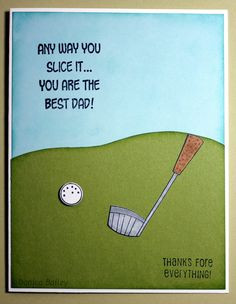 Golf themed Fathers Day card by VeganStamper on Etsy, $5.50 More
