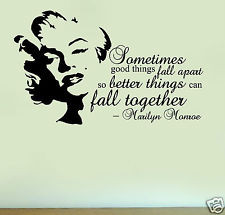 ... MONROE Silhouette Vinyl Wall Art Quote Sticker Decal Home Decoration