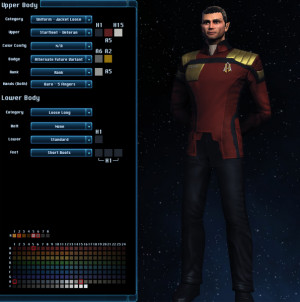 Tuvok is wearing the Jupiter Veteran jacket , with black patches where ...