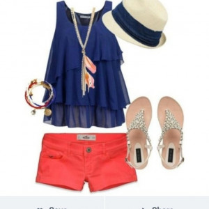 red shirt cute summer outfit hats clothes tank top summer outfits ...