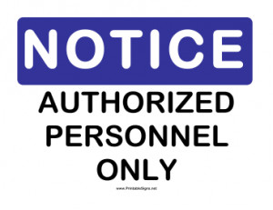 Authorized Personnel Only Sign Printable