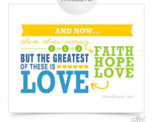 Bible Verse PRINTABLE / Love Script ure / Corinthians 13:13 / First ...