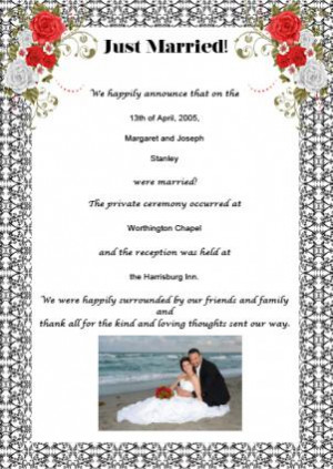 Samples of Wedding Announcement Wording