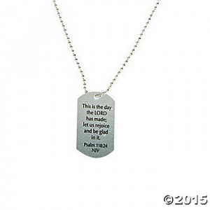 Religious Sayings Dog Tag Necklaces