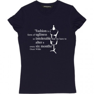 Fashion Quote Navy Blue Women's T-Shirt. The great Wilde with a quote ...