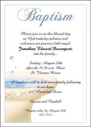 wordings, sayings, verses, quotes for Baptism invitations
