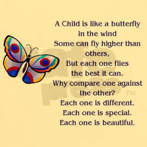 Child is like a butterfly in the wind