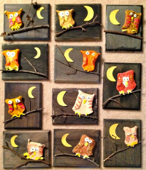 Crayola Model Magic Owls on wooden night sky-1st grade-Art with Mr ...