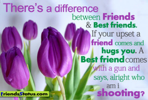 Difference between Friends and best friends Hugs and gun