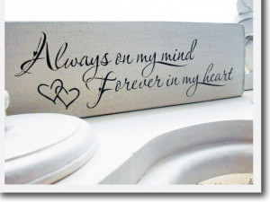 on my mind, forever in my heart ♥ I love this font & the quote ...