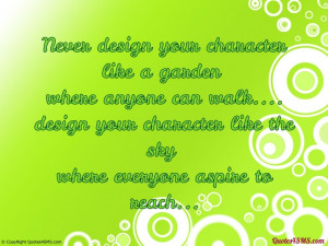 Never design your character like a garden...