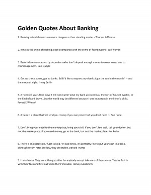 Golden Quotes About Banking by mereliye2011
