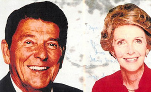 Target: The postcard of then President Ronald Reagan and First Lady ...