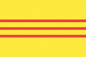 Map North and South Vietnam Flag