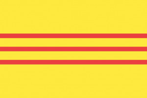 Map North and South Vietnam Flag