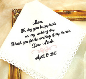 Mother of The Bride Handkerchief -To Dry HAPPY your tears- WEDDING of ...