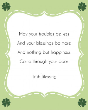 Irish Blessing chevron light green printable - 
