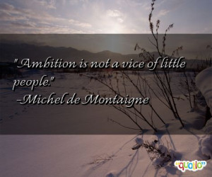 Ambition is not a vice of little people .
