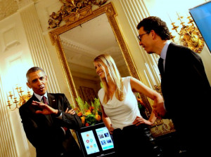 ... Barack Obama meets with Duolingo's Gina Gotthilf and Luis von Ahn