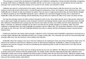 ... and Heathcliffe's Relationship From Chapter 7 of Wuthering Heights