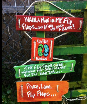... Original 4 part sign with 4 sayings flip flop sign custom available