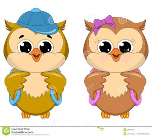 Cute School Owl Clip Art Owl School Girl and Boy
