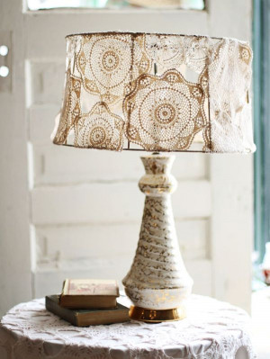 doily lampshade 8 Cool DIY Lampshade Designs