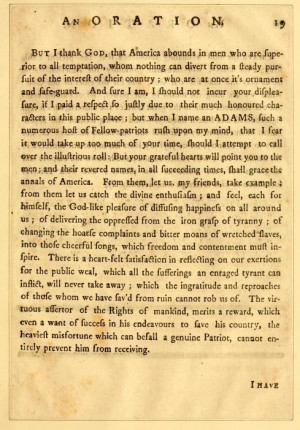 John Hancock's Boston Massacre Oration (Quote)