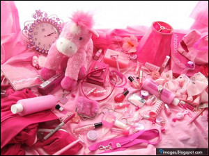 Pink, girly, stuff, cosmetic, things