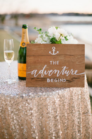 The Adventure Begins sign perfect for a nautical wedding infused with ...