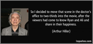 So I decided to move that scene in the doctor's office to two-thirds ...