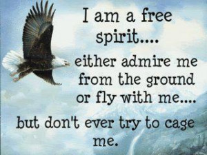 am a free spirit ...Either admire me from the ground. Or fly with me ...