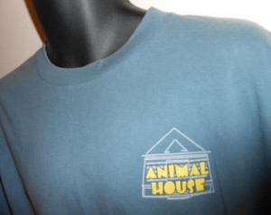 Vintage 70s 80s Animal House T-Shirt Sz Fat Drunk & Stupid Quote Sz XL