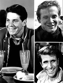 ... Ralph Malph), bottom: Henry Winkler (The Fonz, Fonzie, Arthur